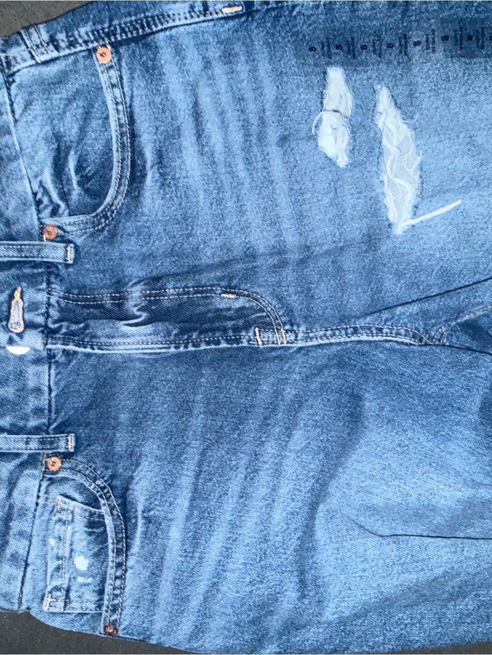 American Eagle Outfitters women Blue Relaxed Fit Distressed Jeans - Picture 1 of 8